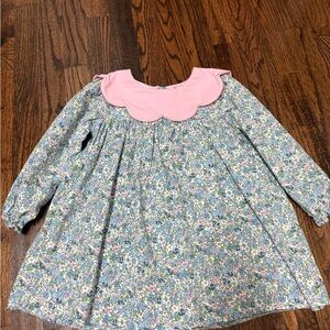 Floral Kids One Piece with Pink Collar